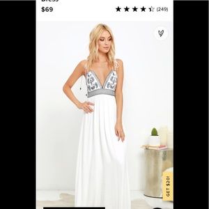 Lulus white maxi dress, size small